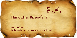 Herczka Agenór névjegykártya